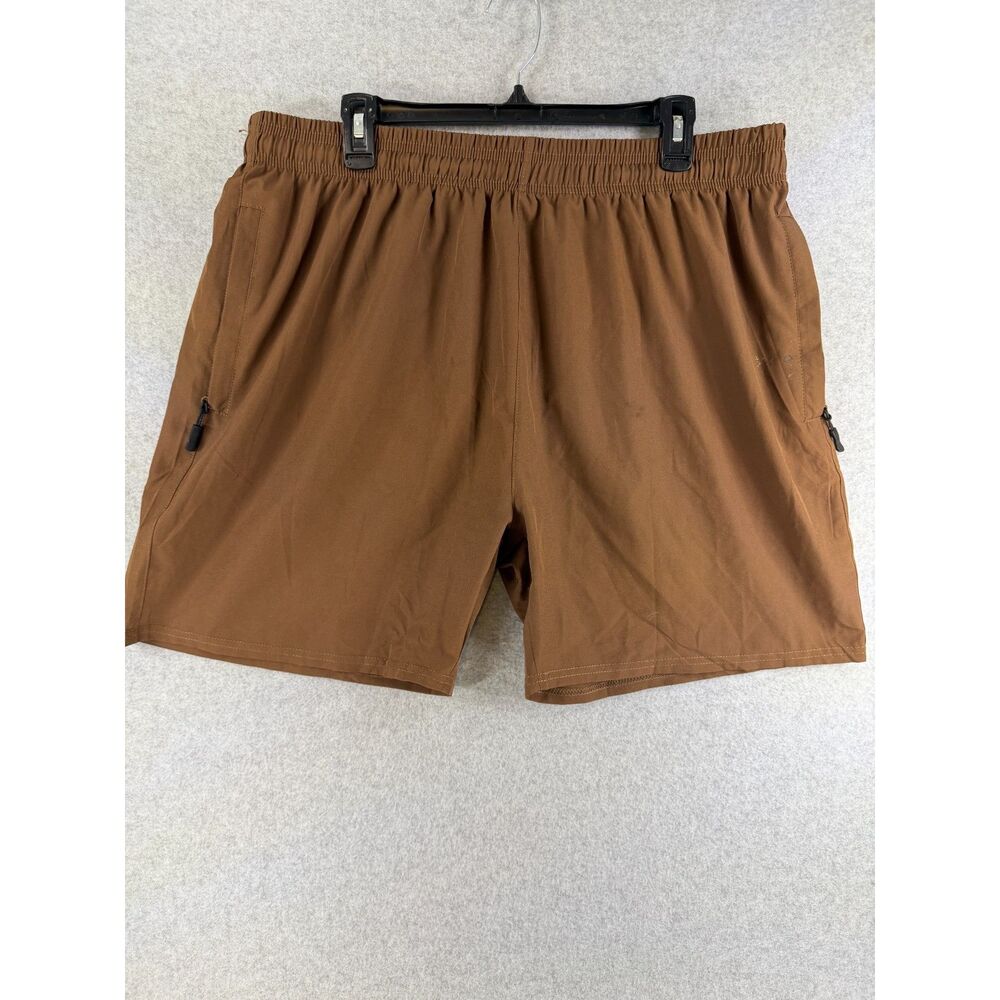 Ultra Performance Men’s 2XL Brown Athletic Shorts Zipper Pockets 3712